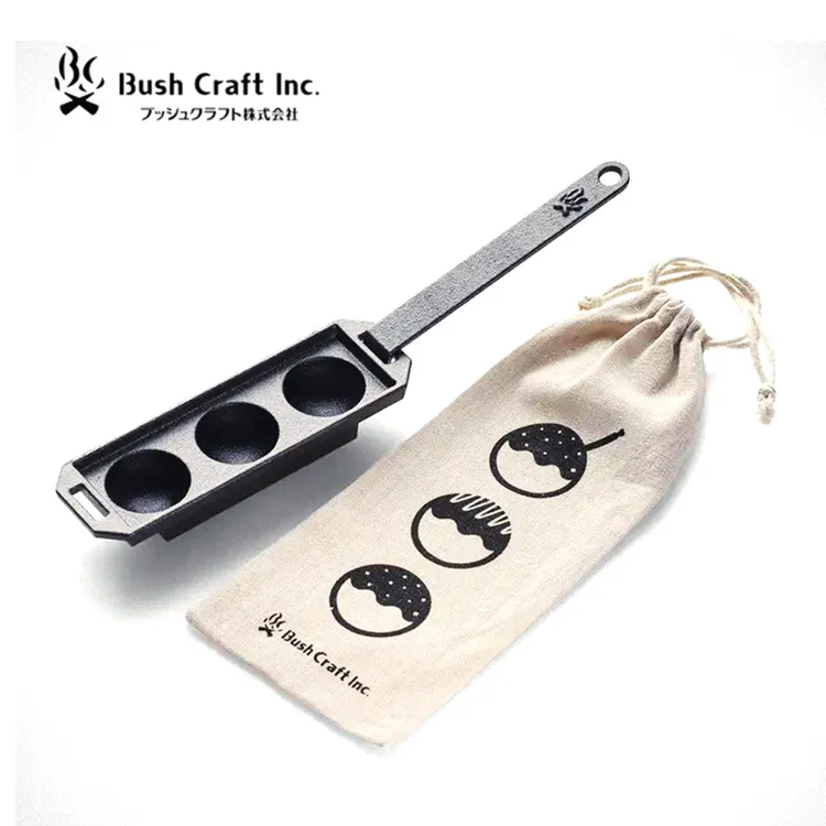 正品授权日本BushCraft 铸铁Takoyaki章鱼小丸子野营烧烤平底锅