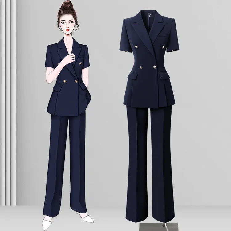 高级感西装套装女夏短袖西服休闲时尚气质通勤商务显瘦职业装薄款