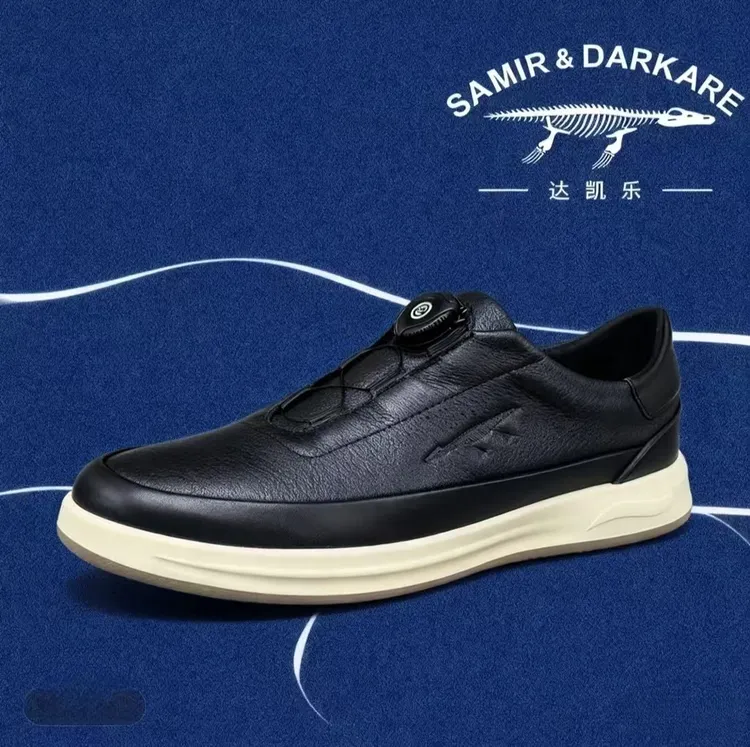 2508运动风套脚休闲鹿皮皮鞋纯色皮鞋摔纹皮鞋子秋季低帮