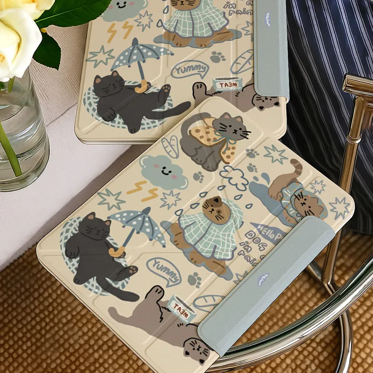 【百变搭扣猫咪】iPad11代平板壳oppo3pro华为Air12小米7保护套荣耀