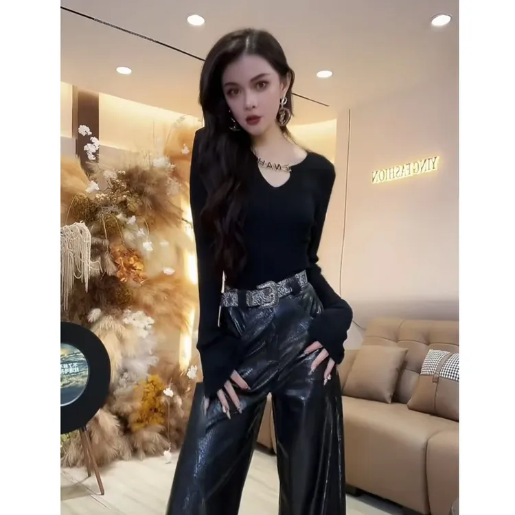 【YING FASHION】莹老板-设计款百搭字母毛衣 8021030 303