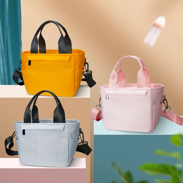 饭盒手提包上班通勤妈咪包斜挎背奶包铝箔保温母婴包防水便当包小