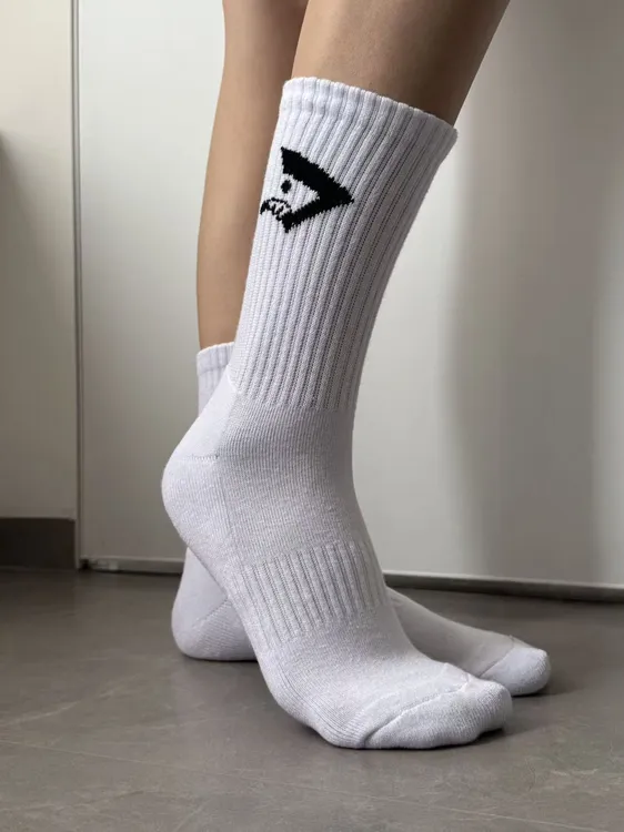 ERLAISHARK鲨鱼百搭运动袜中筒袜毛巾底舒适减震运动袜男女通用