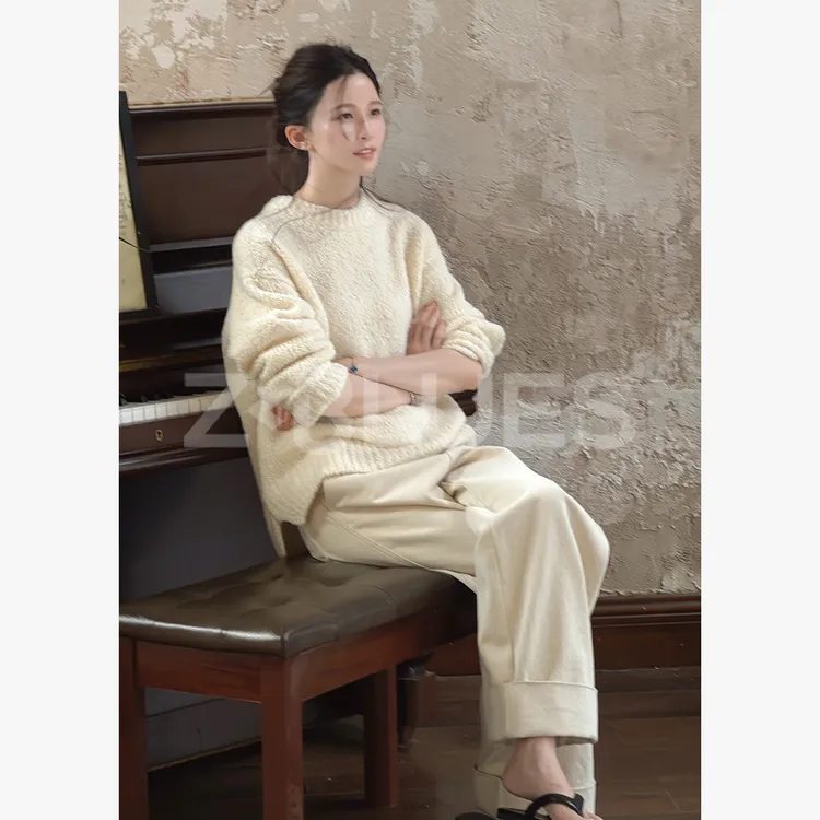 Z.blues【山茶坊系列】珍藏级圈圈羊绒立体茶花羊绒毛衣YZPSR5144