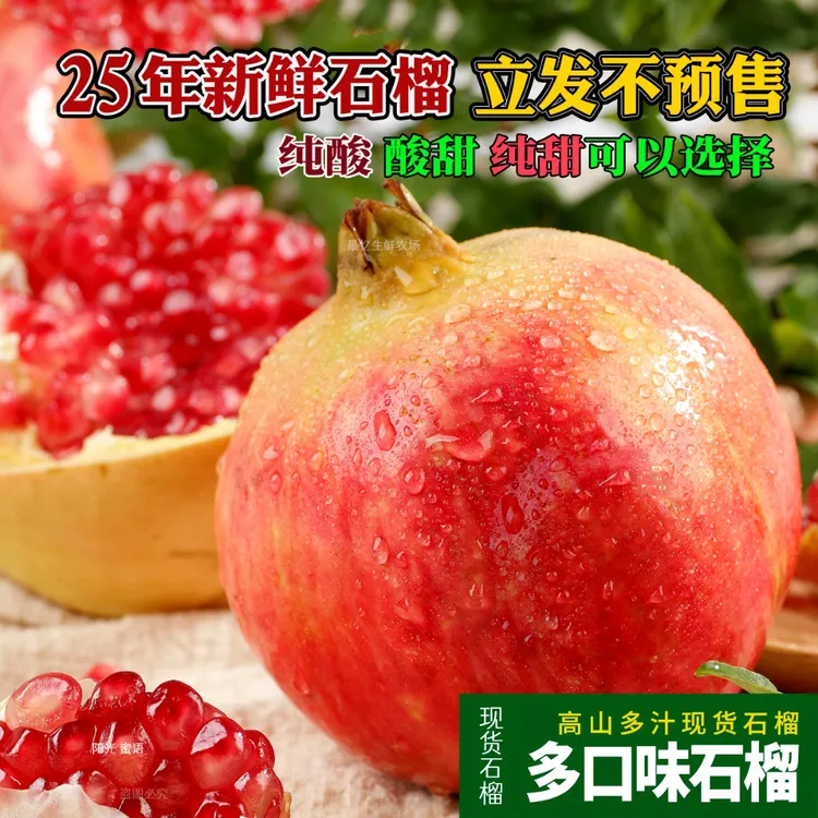 【现货现发】25年纯酸甜红籽石榴新鲜尼斯水果孕妇蒙硬自观颜突尼斯
