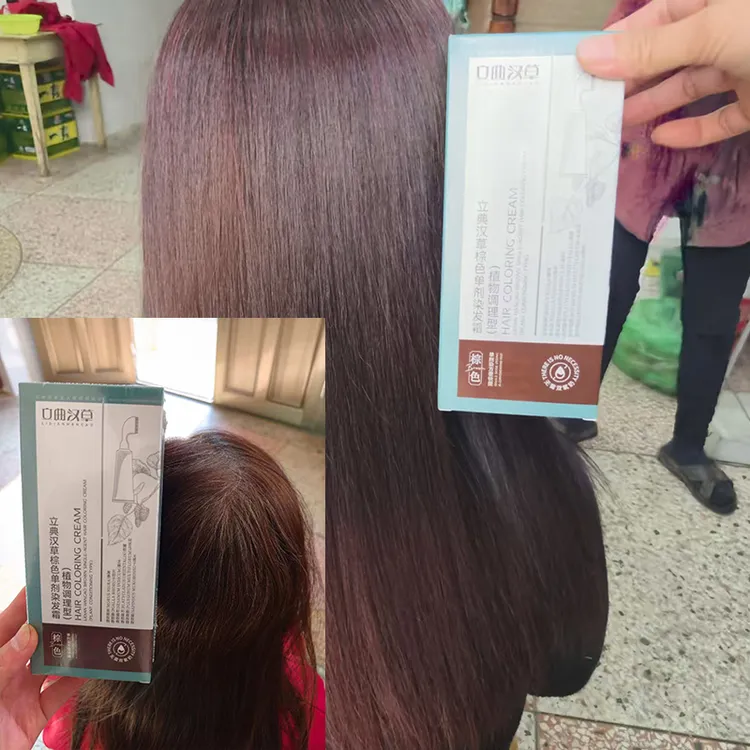 单剂健康染发膏遮白发黑茶栗棕色在家轻松染发不伤头发不刺激头皮