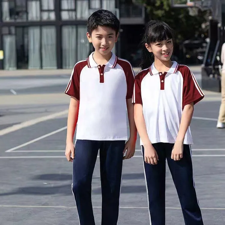 学生校服短袖套装小学生校服短袖棉T恤下季校服短袖中学生校服t恤