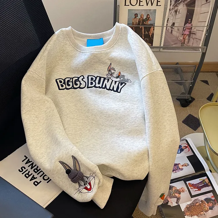 女童冬款加绒卫衣2025新款儿童冬季刺绣洋气女孩韩版休闲长袖上衣