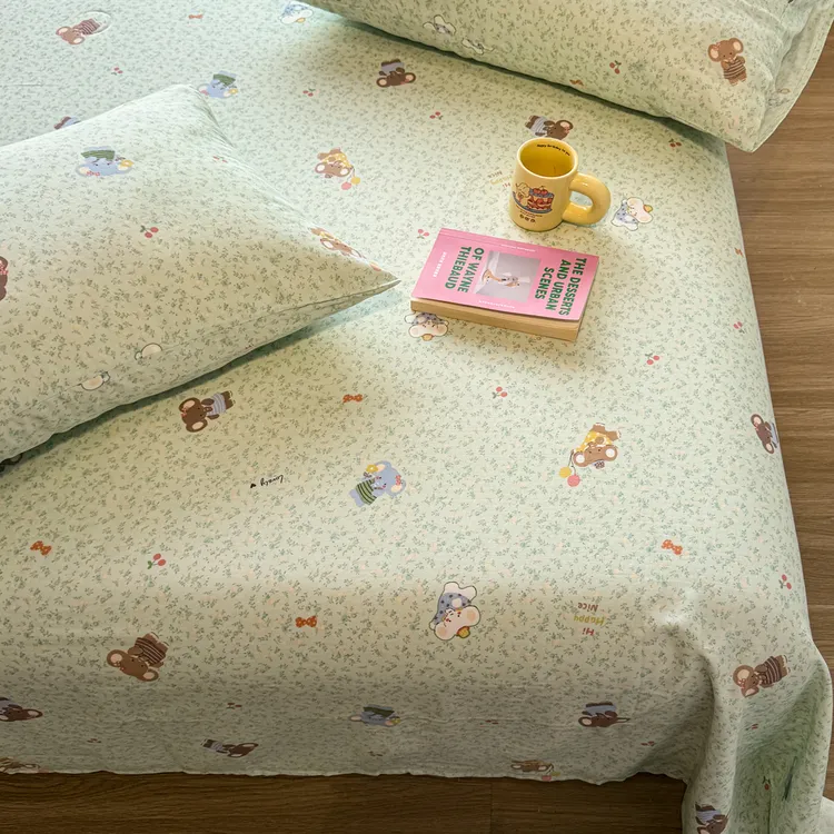 A类大耳朵可爱象纯棉100%全棉双层纱床单单件2025新款床笠三件套