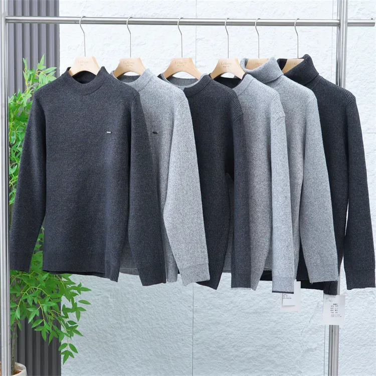 秋冬男士加厚保暖简约纯色休闲套头高级感重磅软糯亲肤毛衣Z1993