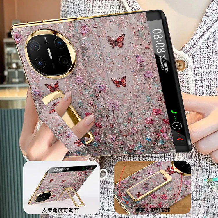 网红爆款适用华为Mate X6碎花蝶舞手机壳xt翻盖5典藏奢华防摔新款