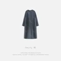 Meiying-经典双口袋高级感羊毛混纺纯色百搭宽松毛呢大衣YA5DD005