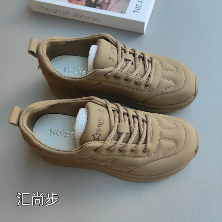 汇尚步女鞋真皮平底健步休闲鞋2025秋季新款低帮防滑软底上班单鞋