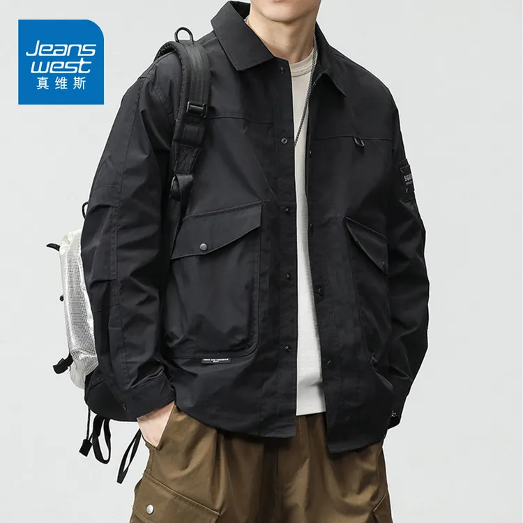 Jeanswest/真维斯新款男士休闲外套2025美式工装春秋潮流百搭夹克