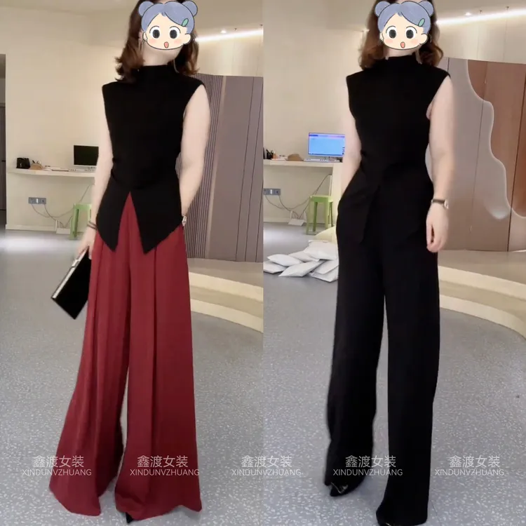 2025夏季新款时尚显瘦气质女士网红洋气两件套百搭款D21376