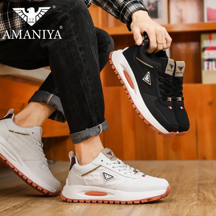 男鞋拼接圆头时尚纳帕休闲鞋低跟常规款低帮厚底潮流舒适百搭懒人