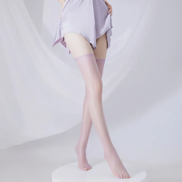 【清欢】极光0D超薄长筒袜无边超薄油亮丝袜御姐诱惑黑丝美腿极光袜
