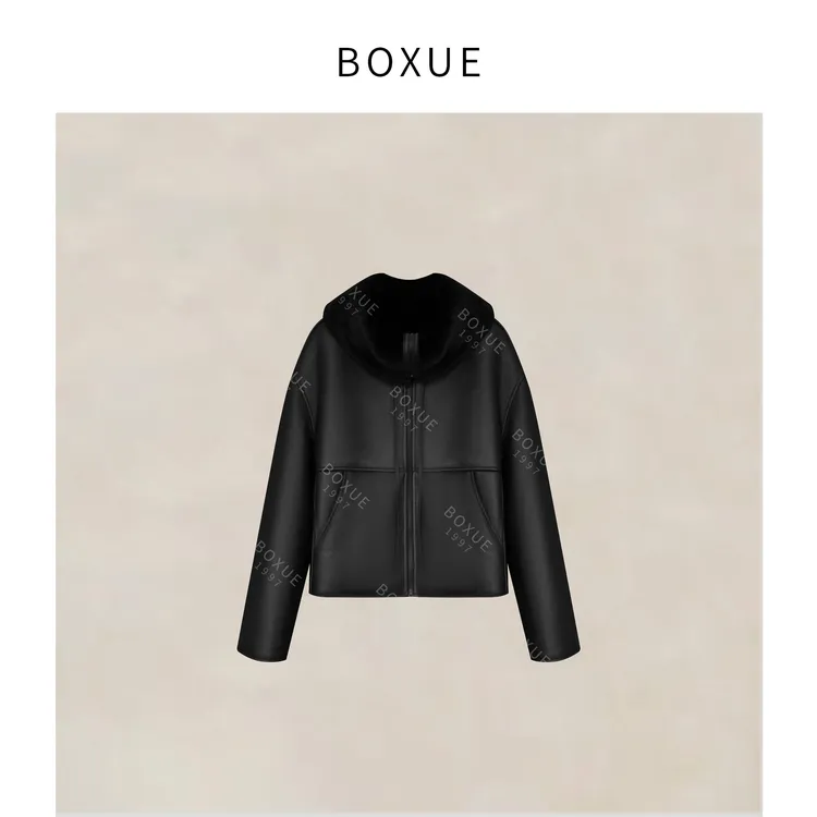 BOXUE“暮曲”2025秋冬高级感皮毛一体轻奢 外套#250928W5265