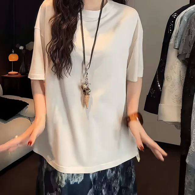三吉黑花【禾风里】新中式短袖女天丝亚麻绣花T恤夏长袖打底衫潮