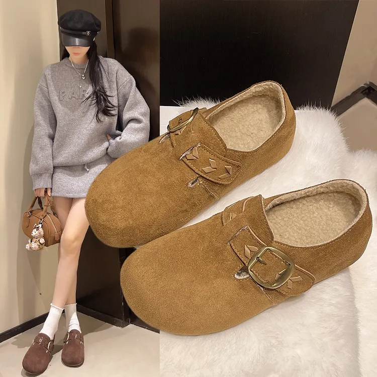 【陈秀秀女鞋】5CM复古麦穗勃肯鞋女外穿舒适一脚蹬内增高琥珀流光