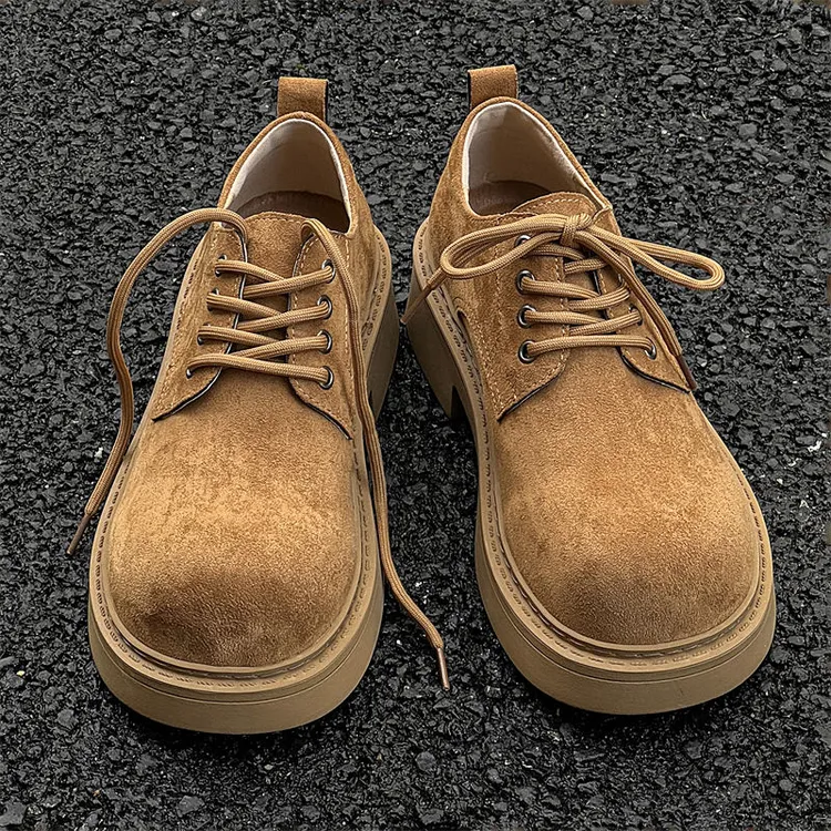 大头皮鞋男女德比鞋潮款厚底内增高情侣英伦风通勤休闲鞋商务正装