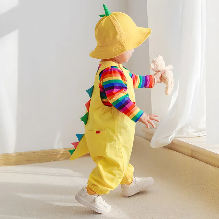 小童卡通套装春秋套头男女宝宝通用背带裤男宝女宝单件两件套可选