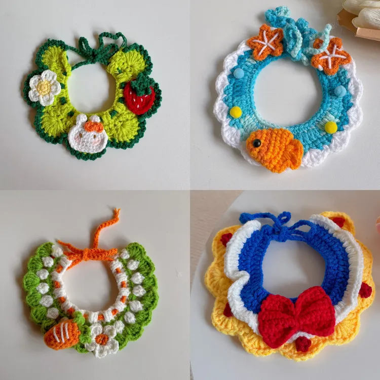 猫猫帽子配套围脖春田花花宠物毛线编织项圈猫咪宠物必备物品