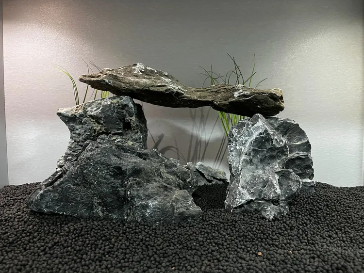 原生态鱼缸造景黑金石溪流石万金石青龙石天然野采石头+底沙套餐