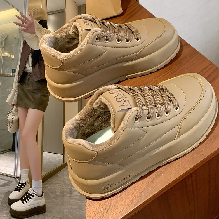 2025冬季小白鞋新款韩版ins女学生厚底增高运动板鞋休闲街拍网红