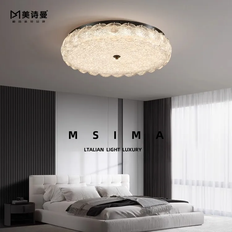 全铜卧室灯吸顶灯意式极简轻奢主卧室房间灯现代简约大气书房灯具