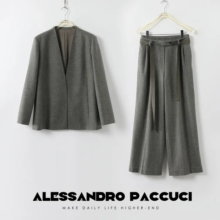 AP洛哥24412 X【晨蔓】定纺混色美利奴羊毛西装外套/西裤