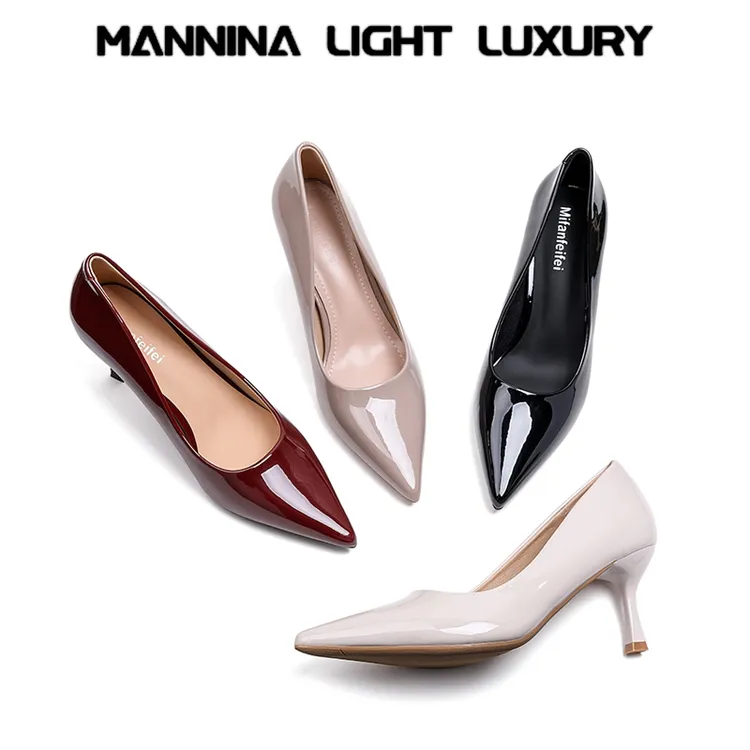 尖头法式时尚性感细跟高跟鞋细跟女鞋裸色舒适一脚蹬浅口