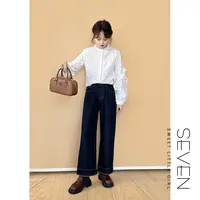 ⑦七七146小个子法式感提花刺绣纯棉白色衬衫女秋季气质衬衣小美说