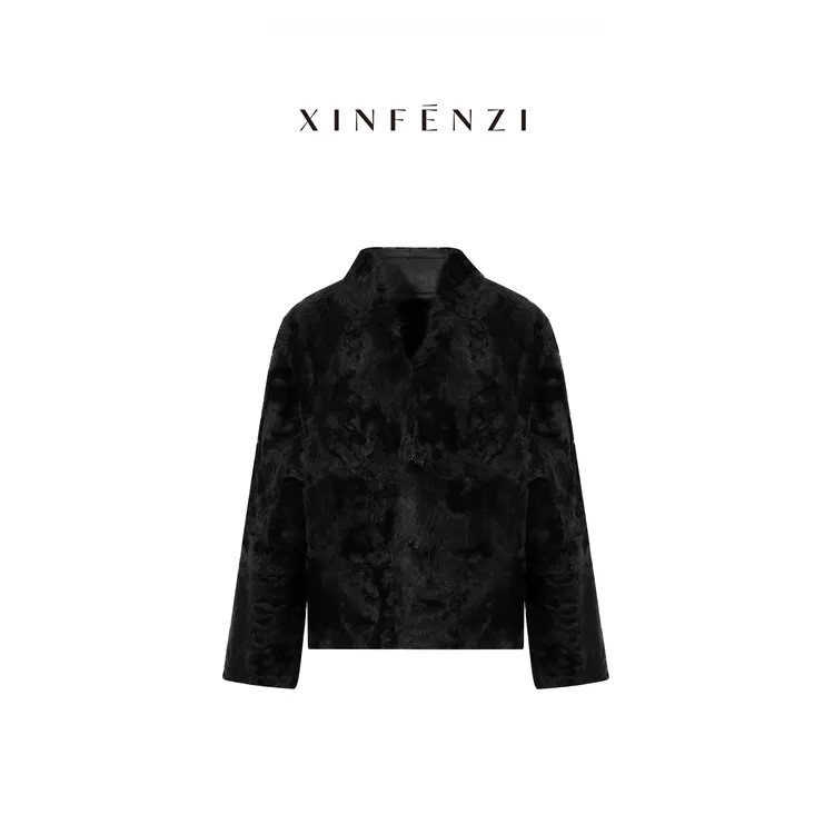 【星动】XINFENZI 顶奢极简百搭小湖羊皮毛一体外套 51411
