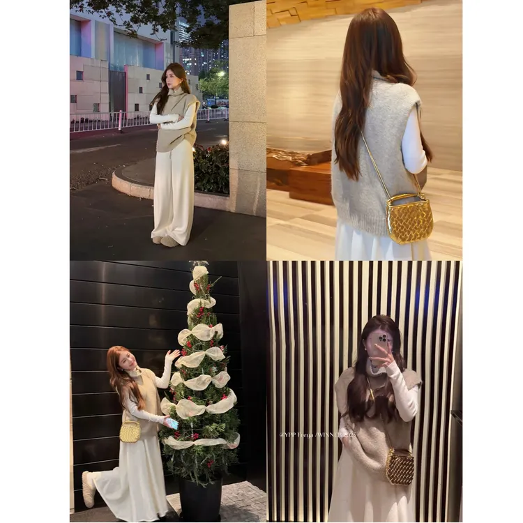 YPP！【燕麦奶泡】秋冬叠穿思路 气质堆领背心针织毛衣马甲