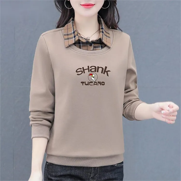 【正品】保暖棉高档卫衣女装2025春秋新款休闲运动卫衣显瘦长袖上衣