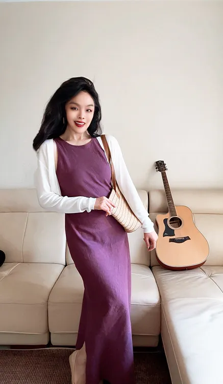 【气质饭儿专属】酒午自制春夏新款【青心】复古天丝苎麻无袖连衣裙