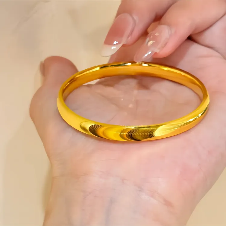合金手镯 猫眼拉丝手镯黄金色时尚百搭轻奢气质精美不掉色送礼物商品图