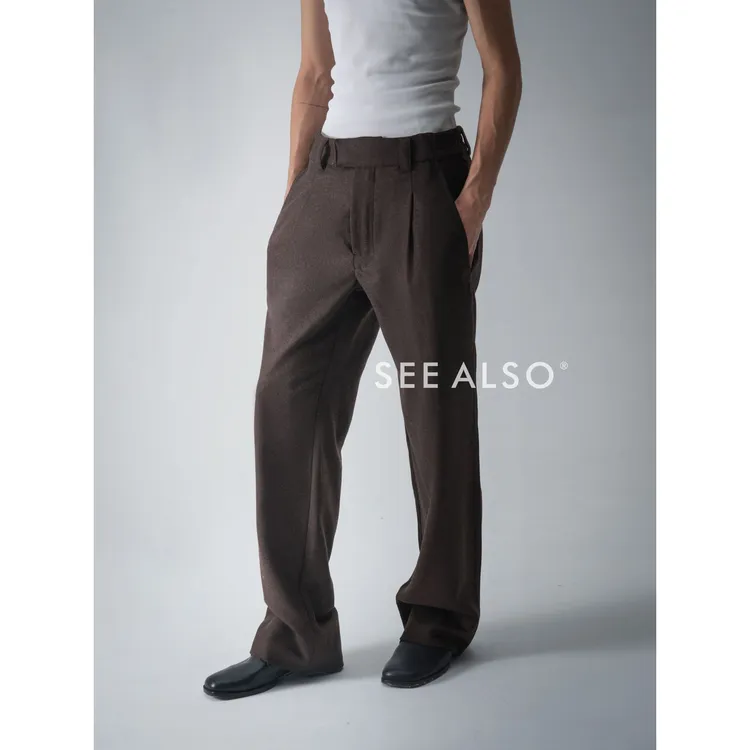 SEE ALSO『绵羊毛百慕大』超精纺绵羊毛新贵老钱风百搭直筒缩褶西裤
