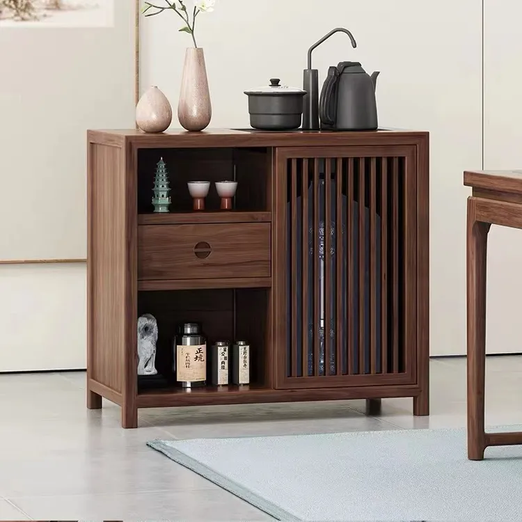 新中式新中式烧水茶水柜茶柜茶边柜沙发茶几餐边柜简约茶柜置物架