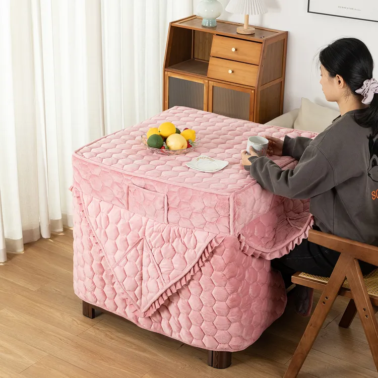 烤火桌罩套正方形取暖桌布罩茶几烤火桌保暖布套加厚冬季电烤炉罩