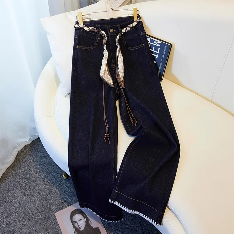 妙臻2025秋季显瘦丹宁风牛仔九分烟管裤女奶奶裤直筒裤女新款女裤