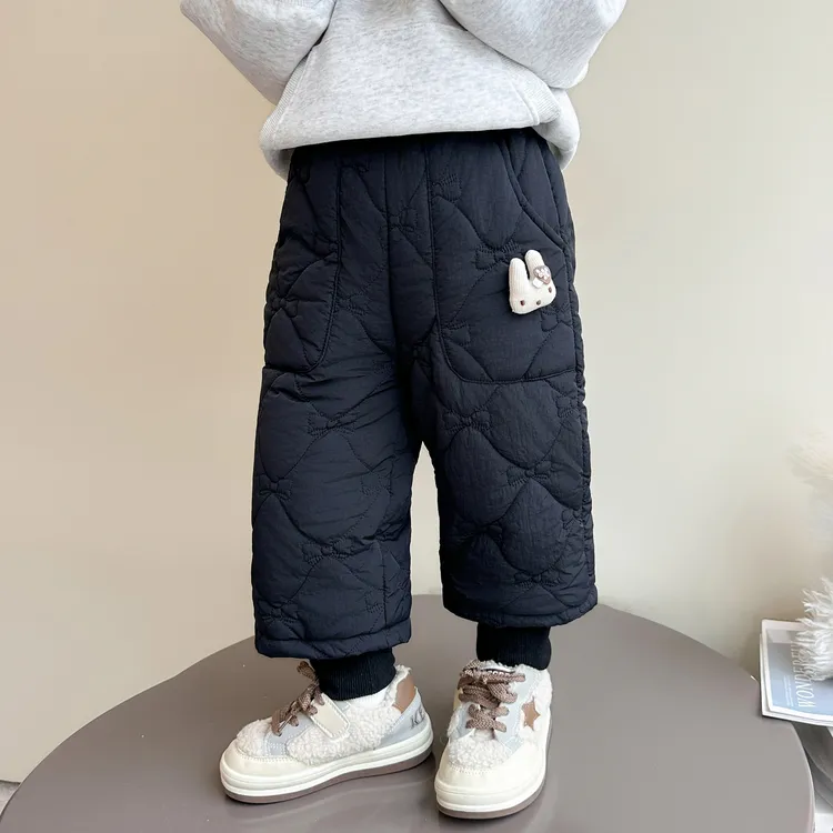 女童加绒保暖棉裤一条过冬儿童洋气束脚裤宝宝时髦休闲加厚裤子潮