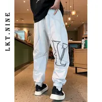 LKT.NINE夏季潮牌宽松刺绣网眼休闲裤男打孔百搭运动束脚裤子6808