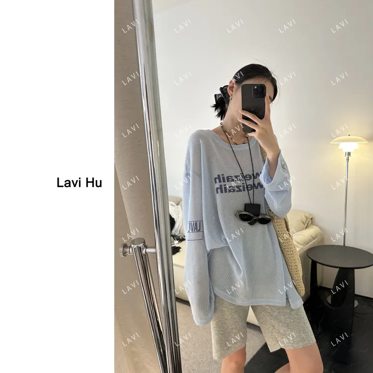 属于Laweizaih的慵懒感 长袖镂空夏季薄款毛针织衫24010