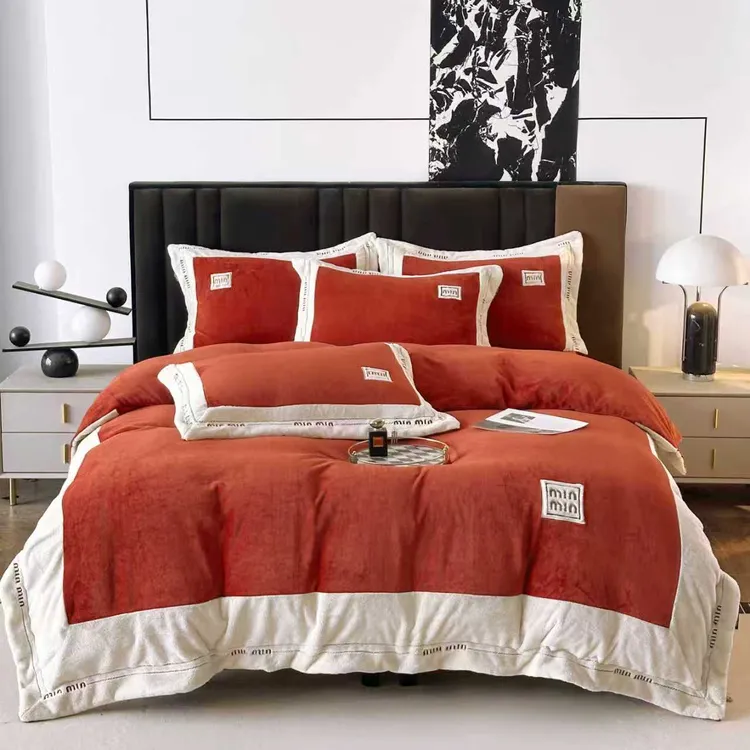 【漾】2025新款牛奶绒双面绒刺绣四件套秋冬床单加厚亲肤透气轻奢