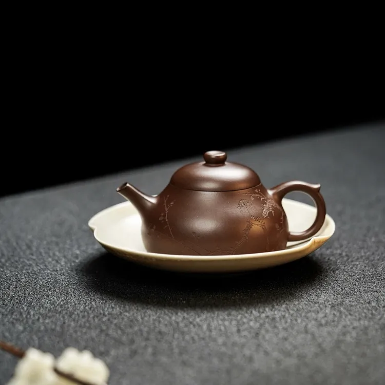 宜兴紫砂壶 纯手工壶 君兰·扶摇·小精品·168cc 原矿老紫料 精品壶