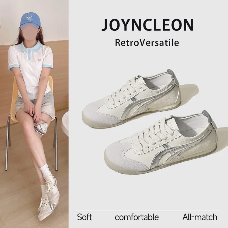 JOYNCLEON/婧麒3cm软踏踏~复古平底内增高百搭时尚休闲鞋女德训鞋