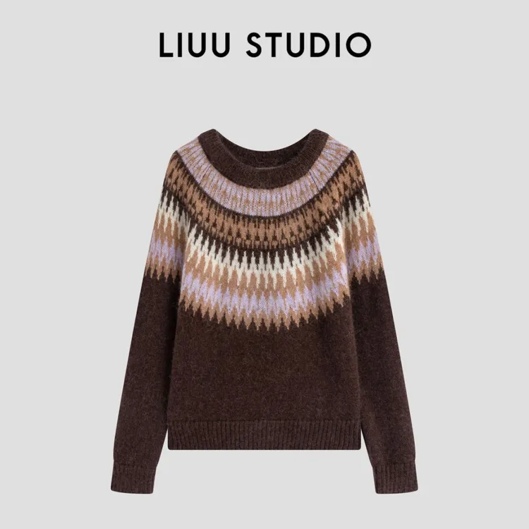 【LIUU】浓郁可可 | 马海毛咖色费尔岛毛衣