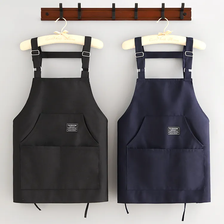 新款定制围裙厨房家用帆布耐磨短款围腰男女款时尚餐饮专用工作服
